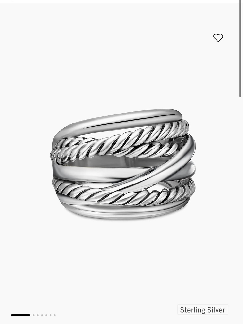 David Yurman Sterling Silver Interwoven Rope Band Ring